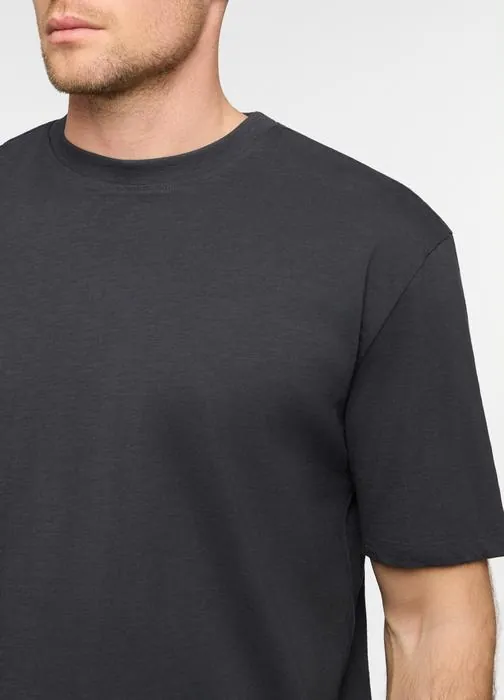 T-shirt girocollo in cotone fiammato uomo