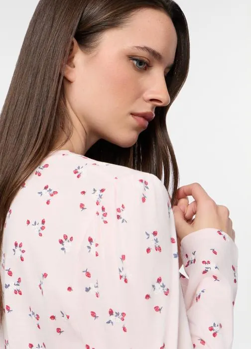 Set pigiama lungo in jersey di puro cotone donna