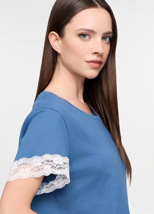 Set pigiama corto in jersey di puro cotone donna