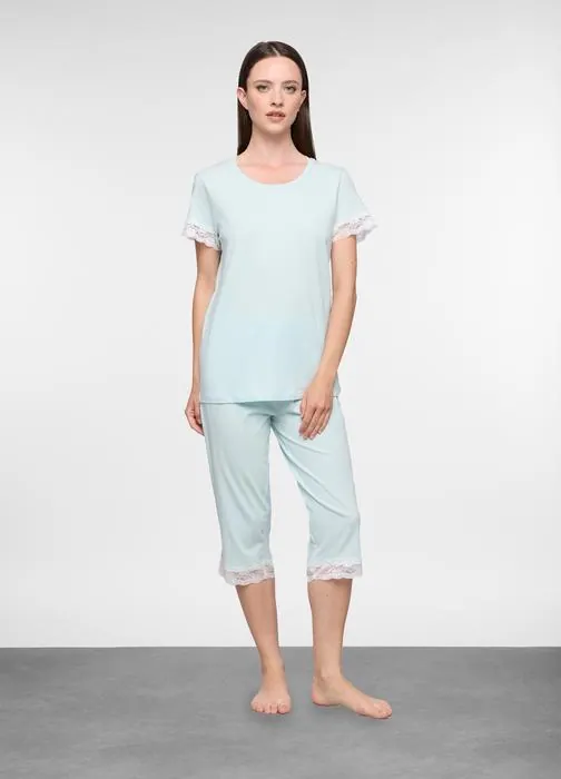 Set pigiama corto in jersey dei puro cotone donna