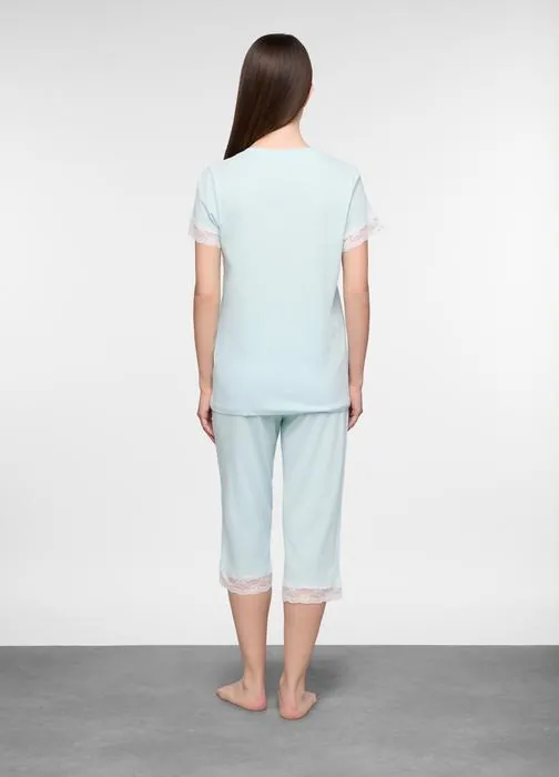 Set pigiama corto in jersey dei puro cotone donna