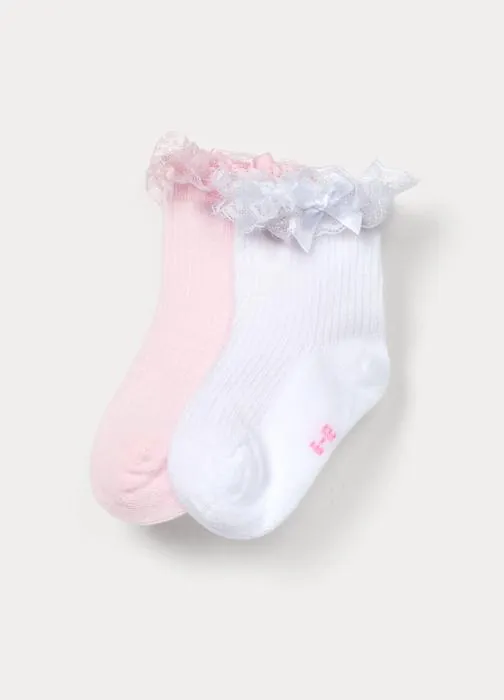 Paket od 2 para čarapa s čipkom za bebe