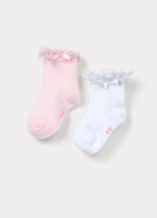 Paket od 2 para čarapa s čipkom za bebe