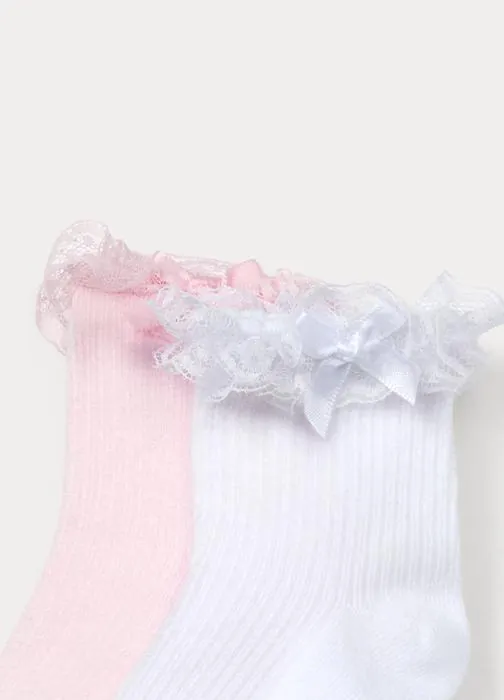 Paket od 2 para čarapa s čipkom za bebe