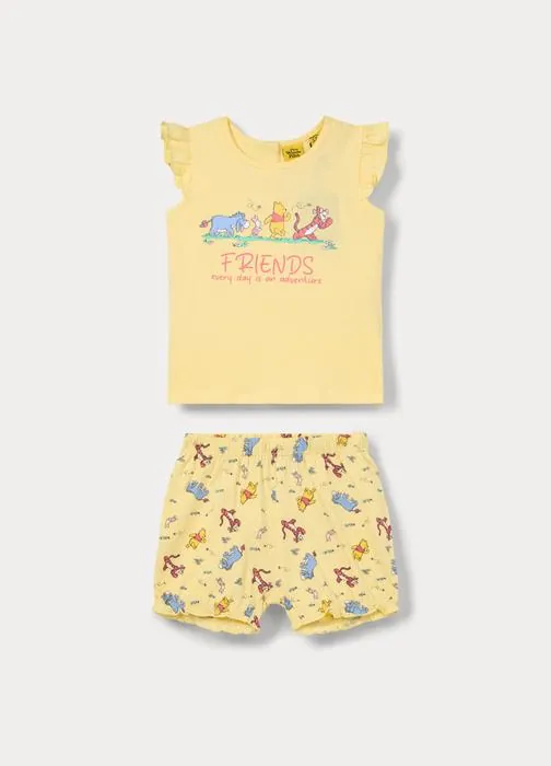 Set pigiama Winnie the Pooh corto in jersey di puro cotone