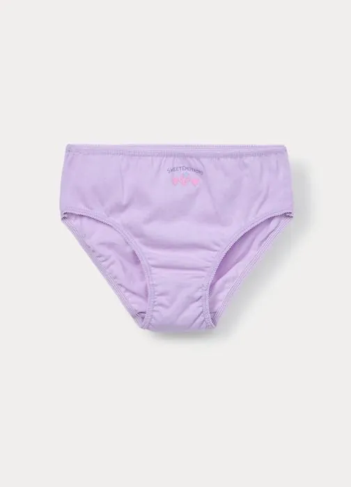 Pack 5 slip in jersey di puro cotone bambina