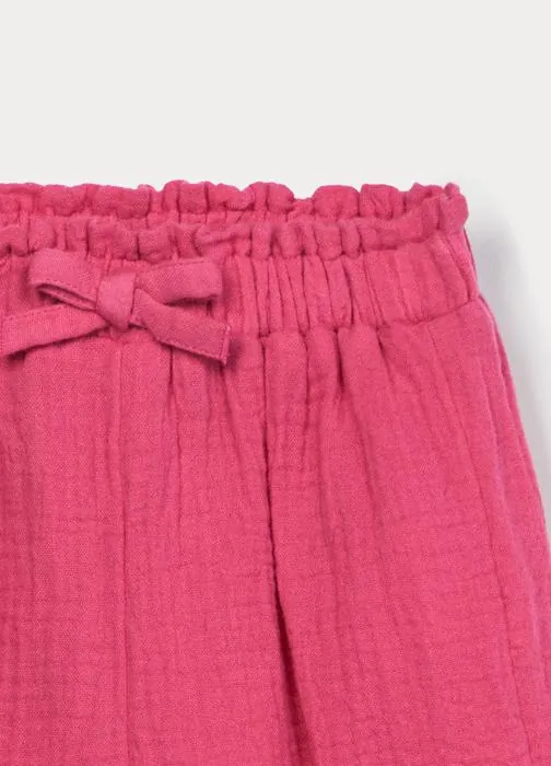 Pamučne hlače s paperbag strukom za bebe