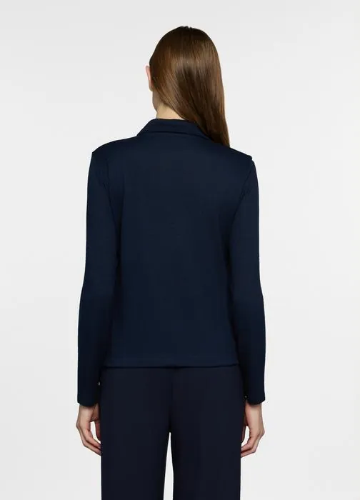 Bluza s kapljastim izrezom i gumbom
