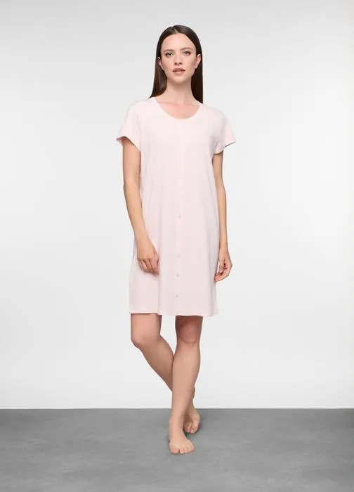 Camicia da notte in jersey di puro cotone donna