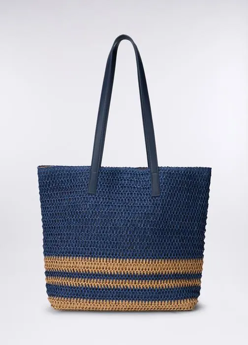 Ženska shopper torba s prugastim uzorkom