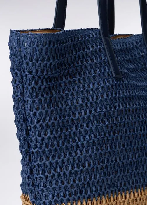 Ženska shopper torba s prugastim uzorkom