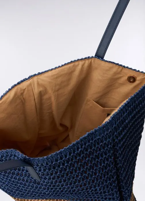 Ženska shopper torba s prugastim uzorkom