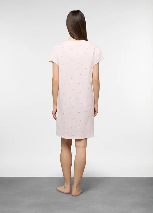 Camicia da notte corta in jersey di puro cotone donna