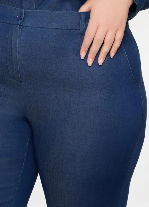 Pantaloni confort fit in denim misto lyocell donna curvy