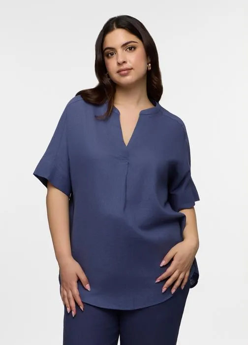 Ženska bluza regularnog kroja s V-izrezom