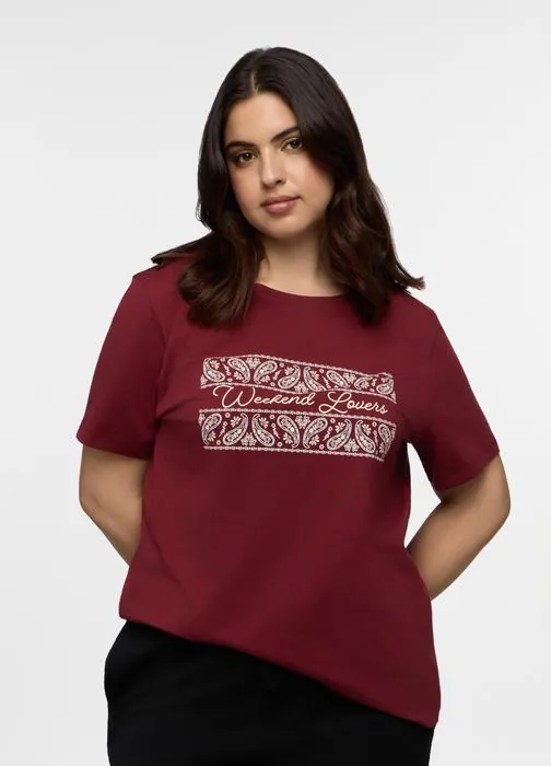 T-shirt girocollo donna curvy