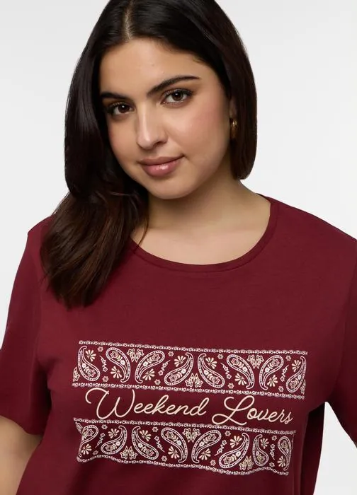 T-shirt girocollo donna curvy